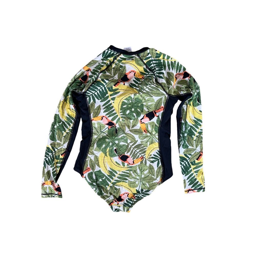 Duluth Women's Long Sleeve Swimsuit Size 14 Tropical Suit Rash Guard Surf Suit - Picture 3 of 11